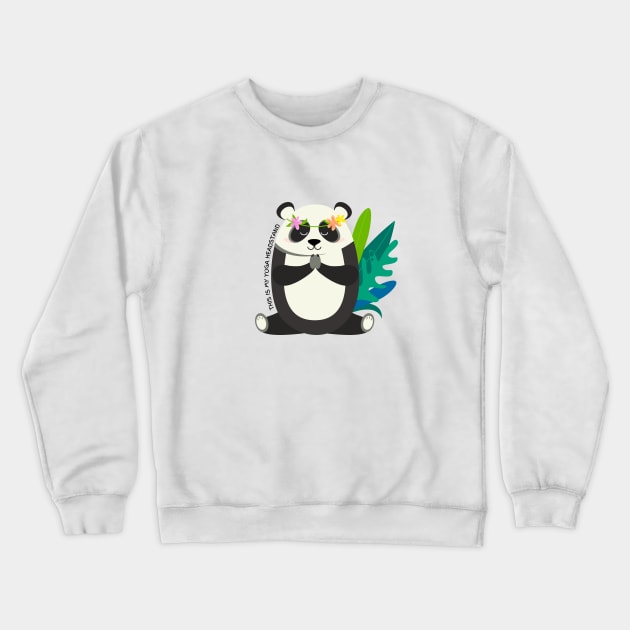 This is my yoga headstand | Panda Doing Yoga Crewneck Sweatshirt by gronly